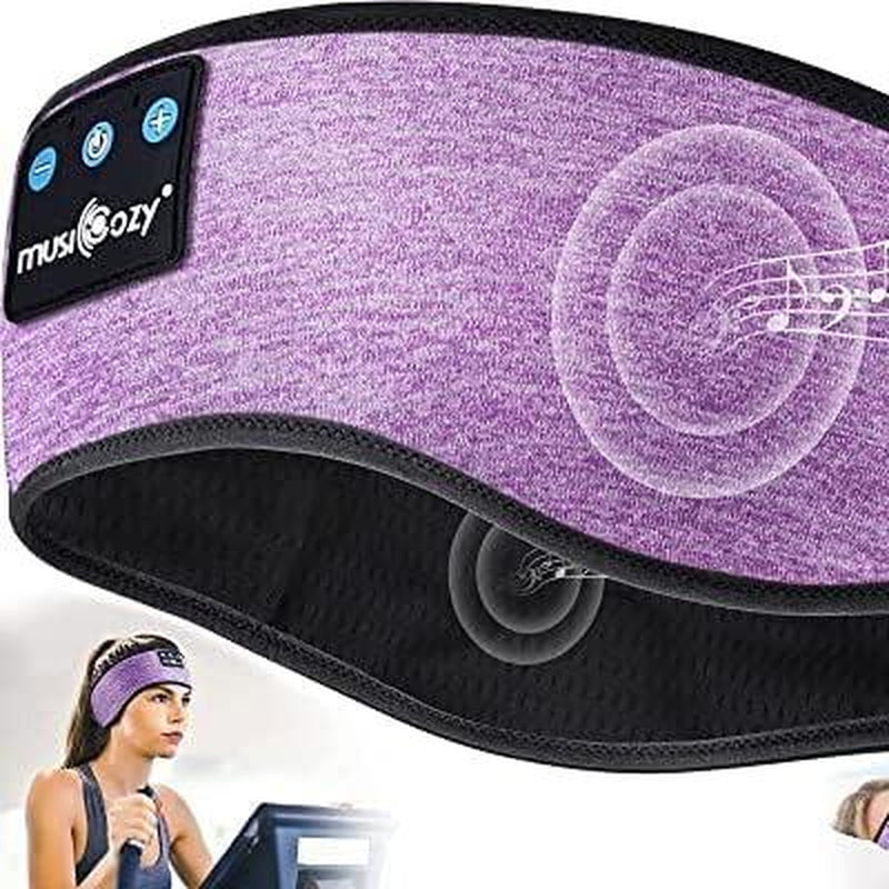 MUSICOZY Bluetooth 5.2 Headband Sleep Headphones Headband Headphones Sports Wireless Music Earphones Eye Mask Earbuds for Workout Running Travel Yoga Mom Women Cool Gadgets Unique Gifts Audio Boys