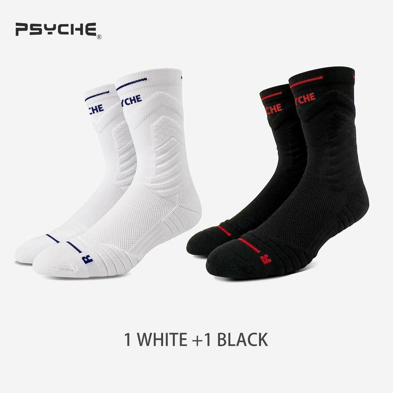 PSYCHE Buy One Get One Free Non-Slip Sports Socks for Men and Kids - Quick Dry, Professional Quality, Nylon, Ideal for Basketball and All Seasons