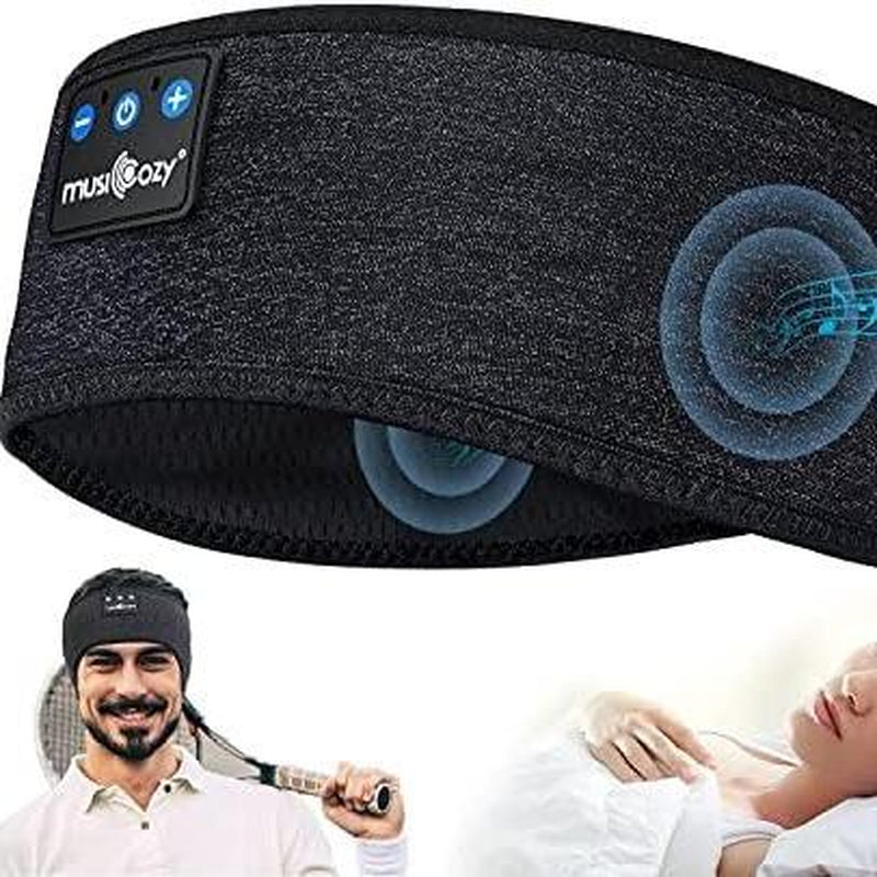 MUSICOZY Bluetooth 5.2 Headband Sleep Headphones Headband Headphones Sports Wireless Music Earphones Eye Mask Earbuds for Workout Running Travel Yoga Mom Women Cool Gadgets Unique Gifts Audio Boys