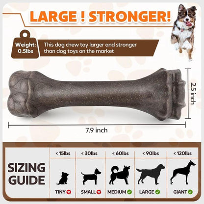 Premium Durable Chew Toys for Large Aggressive Chewers, Indestructible Nylon Bones for Heavy Duty Dog Breeds, Effective Dental Health Toys for Medium and Large Dogs