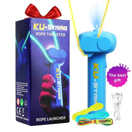 Original Glow-in-the-Dark String Shooter Toy with Dual Built-In UV Blacklights - Safe and Fun Gift for Adults and Kids - Viral Fidget Gadget - Ideal for Music Festivals and Rave Events