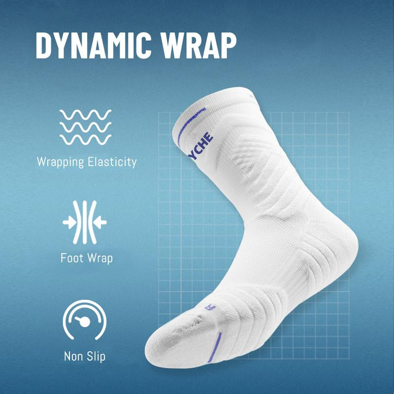 PSYCHE Buy One Get One Free Non-Slip Sports Socks for Men and Kids - Quick Dry, Professional Quality, Nylon, Ideal for Basketball and All Seasons