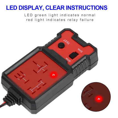 Universal 12V LED Indicator Light Car Battery and Relay Tester for Automotive Applications