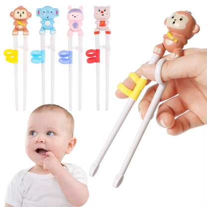 Cartoon Animal Baby Learning Chopsticks - Durable Training Utensils for Kids