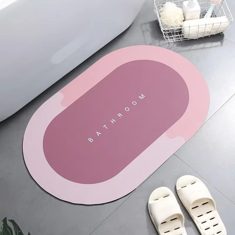 Super Absorbent Shower Bath Mat Bathroom Anti-Slip Carpet Rug Simple Kitchen Entrance Soft Door Bathtub Side Bath Mat Home Decor