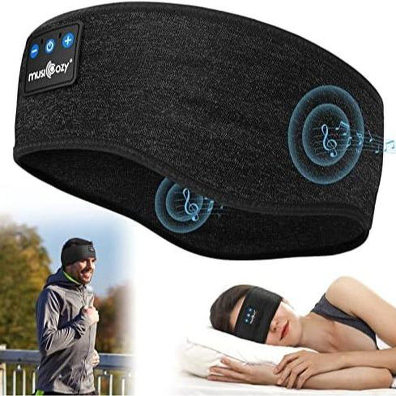 MUSICOZY Bluetooth 5.2 Headband Sleep Headphones Headband Headphones Sports Wireless Music Earphones Eye Mask Earbuds for Workout Running Travel Yoga Mom Women Cool Gadgets Unique Gifts Audio Boys