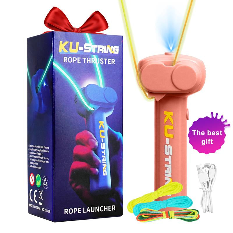 Original Glow-in-the-Dark String Shooter Toy with Dual Built-In UV Blacklights - Safe and Fun Gift for Adults and Kids - Viral Fidget Gadget - Ideal for Music Festivals and Rave Events