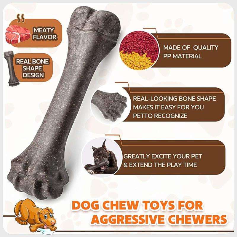 Premium Durable Chew Toys for Large Aggressive Chewers, Indestructible Nylon Bones for Heavy Duty Dog Breeds, Effective Dental Health Toys for Medium and Large Dogs