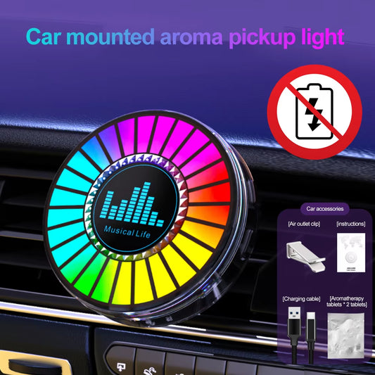 26-Color LED Car Atmosphere Light with 100 Lighting Modes and Sound Control - Perfect Music Rhythm Decor and Air Freshener for Your Vehicle