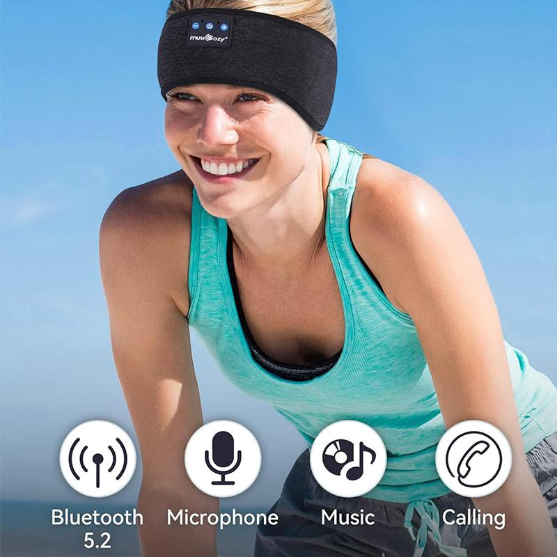 MUSICOZY Bluetooth 5.2 Headband Sleep Headphones Headband Headphones Sports Wireless Music Earphones Eye Mask Earbuds for Workout Running Travel Yoga Mom Women Cool Gadgets Unique Gifts Audio Boys