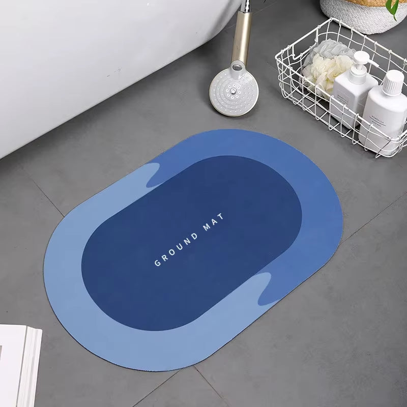 Super Absorbent Shower Bath Mat Bathroom Anti-Slip Carpet Rug Simple Kitchen Entrance Soft Door Bathtub Side Bath Mat Home Decor