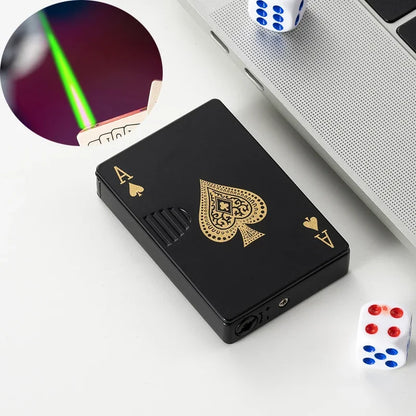 VIP Drop Shipping Creative Playing Cards Ace of Spades Lighter Butane Windproof Straight Metal Lighter Metal Fun Toy for Men